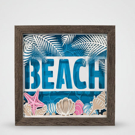 Beach Lighted Shadowbox