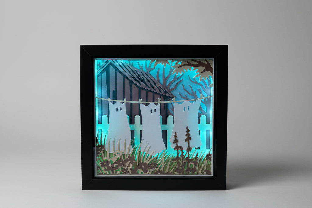 Ghost Laundry Lighted Shadowbox