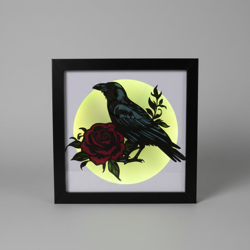 Raven & Rose Lighted Shadowbox