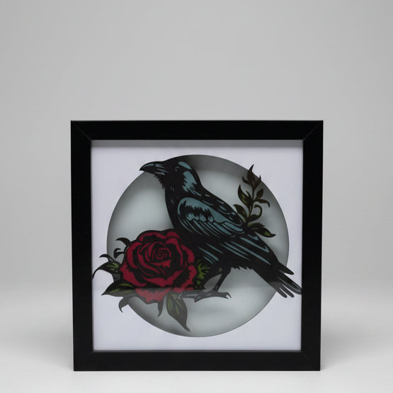 Raven & Rose Lighted Shadowbox