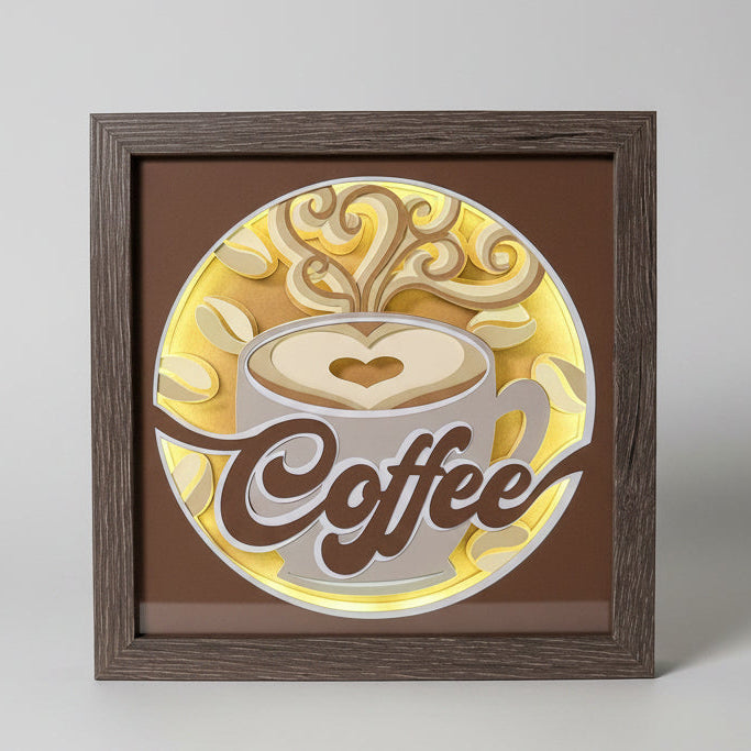 Coffee Lighted Shadowbox