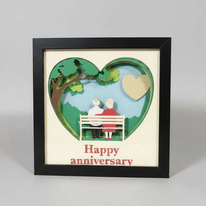 Happy Anniversary Lighted Shadowbox