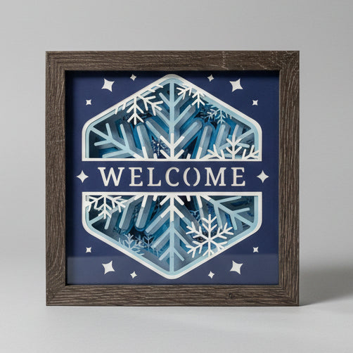 Welcome Winter Lighted Shadowbox
