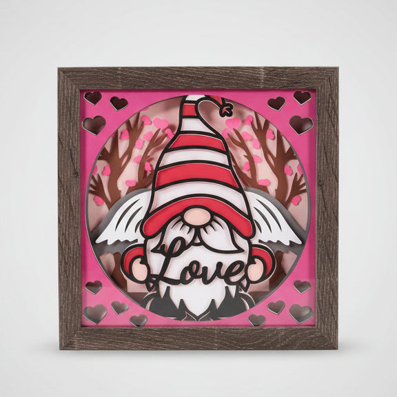 Gnome Love Lighted Shadowbox