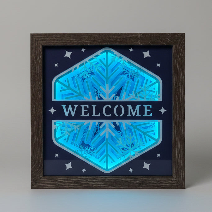 Welcome Winter Lighted Shadowbox