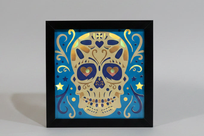 Sugar Skull Lighted Shadowbox