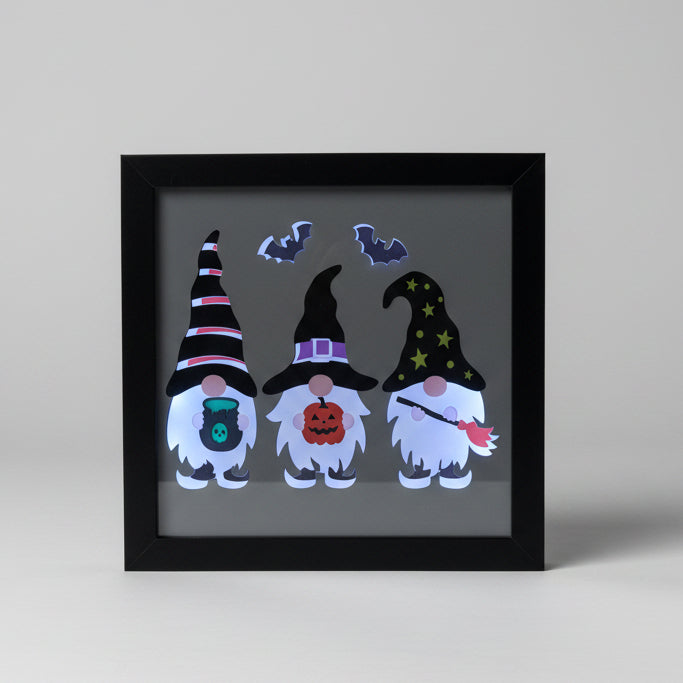 Halloween Gnomes Lighted Shadowbox