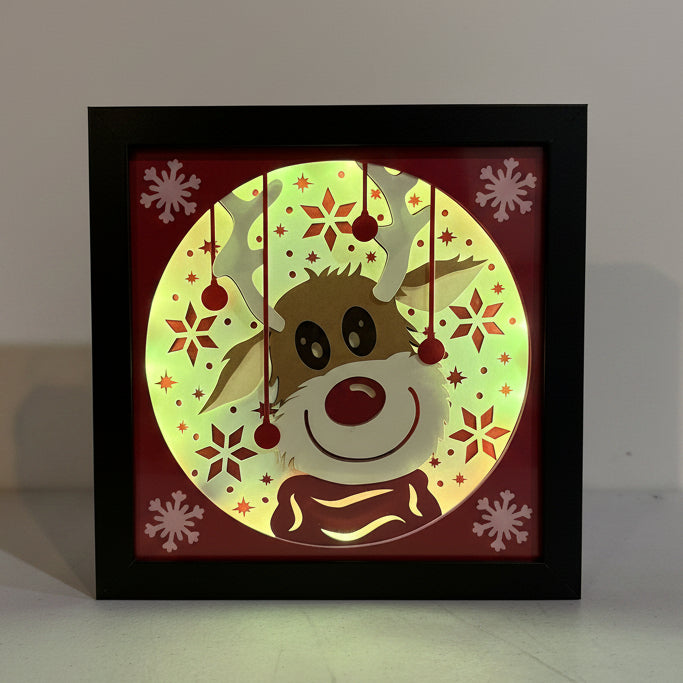 Rudolph Lighted Shadowbox