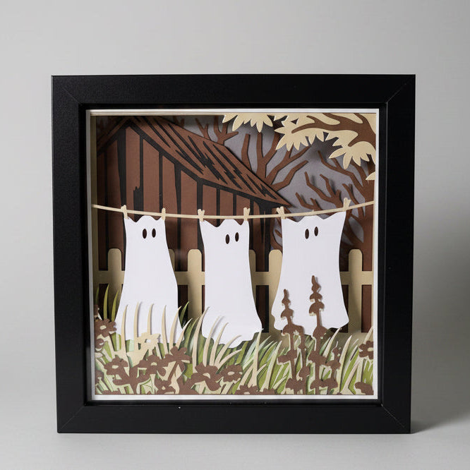Ghost Laundry Lighted Shadowbox