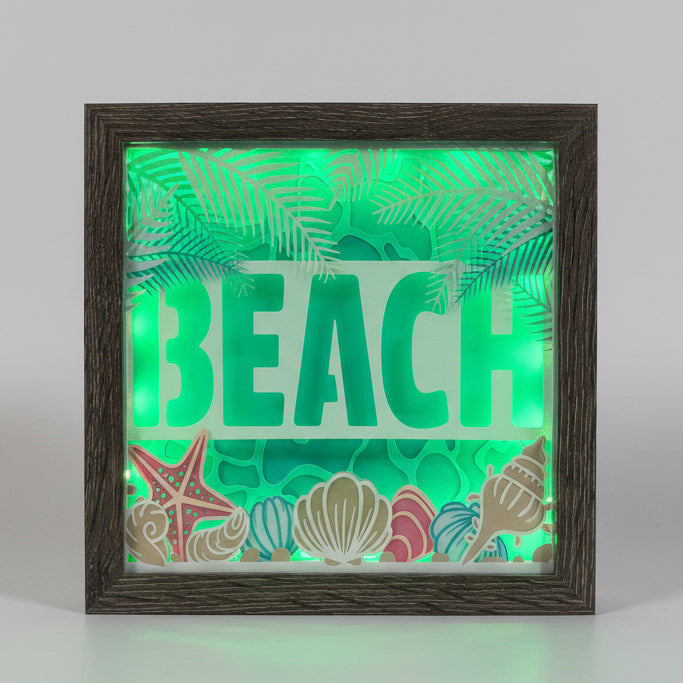 Beach Lighted Shadowbox