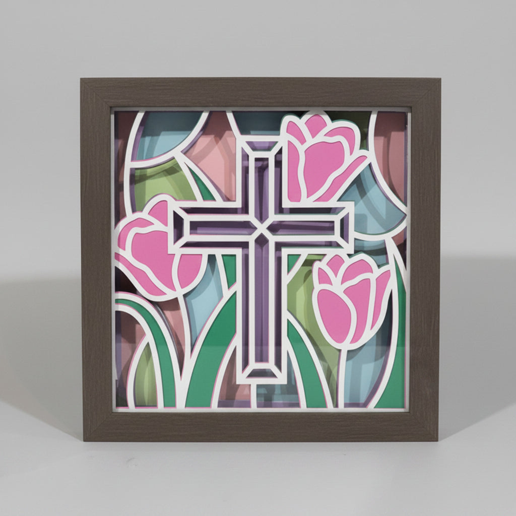 Cross Lighted Shadowbox
