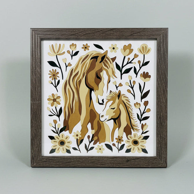 Horses Lighted Shadowbox