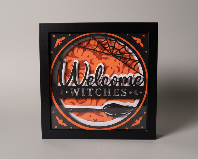 Welcome Witches Lighted Shadowbox