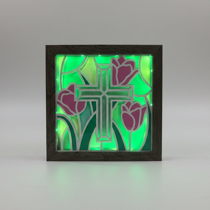 Cross Lighted Shadowbox
