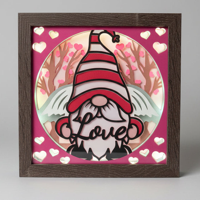 Gnome Love Lighted Shadowbox