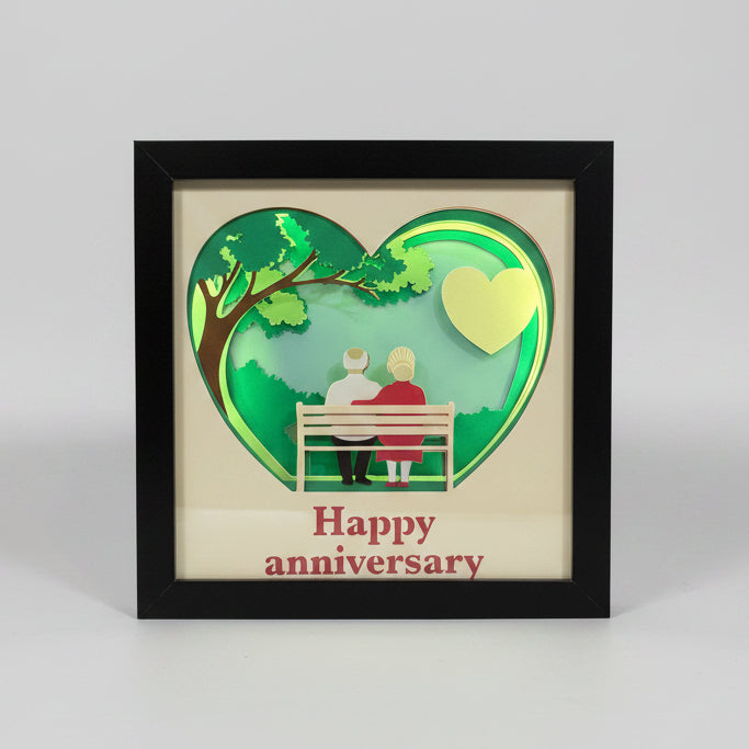 Happy Anniversary Lighted Shadowbox