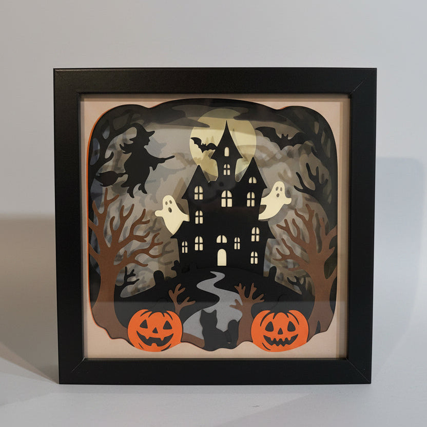 Haunted House Lighted Shadowbox