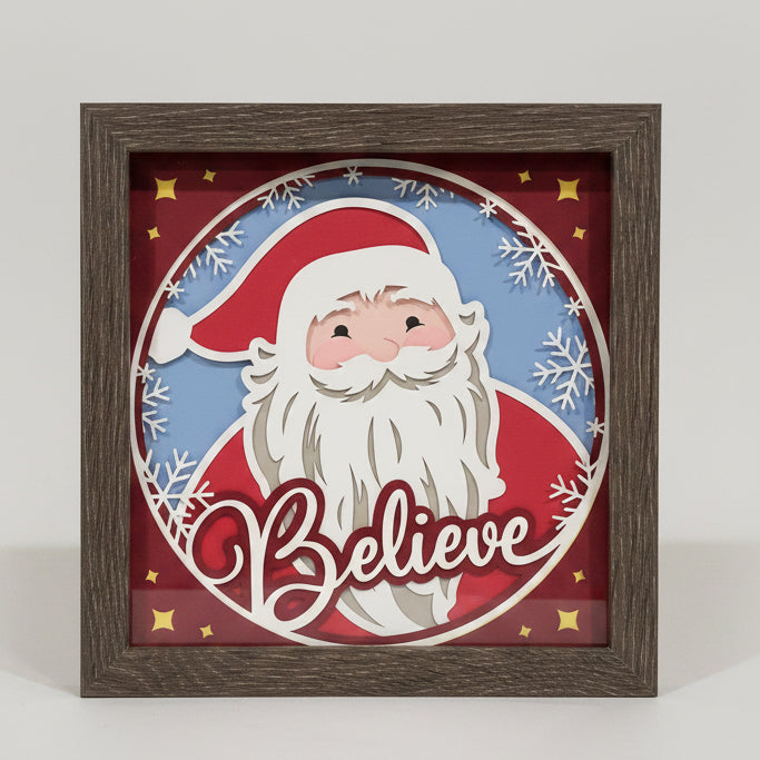 Santa Believe Lighted Shadowbox