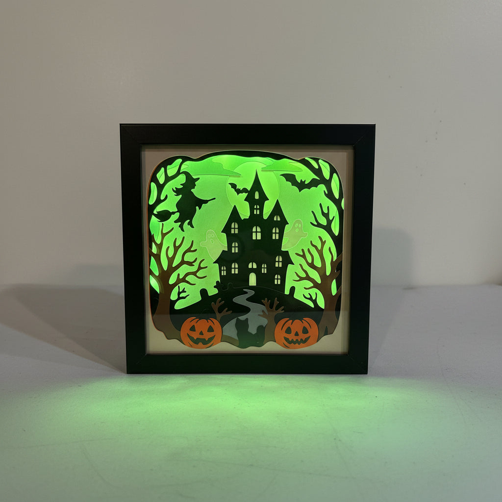 Haunted House Lighted Shadowbox