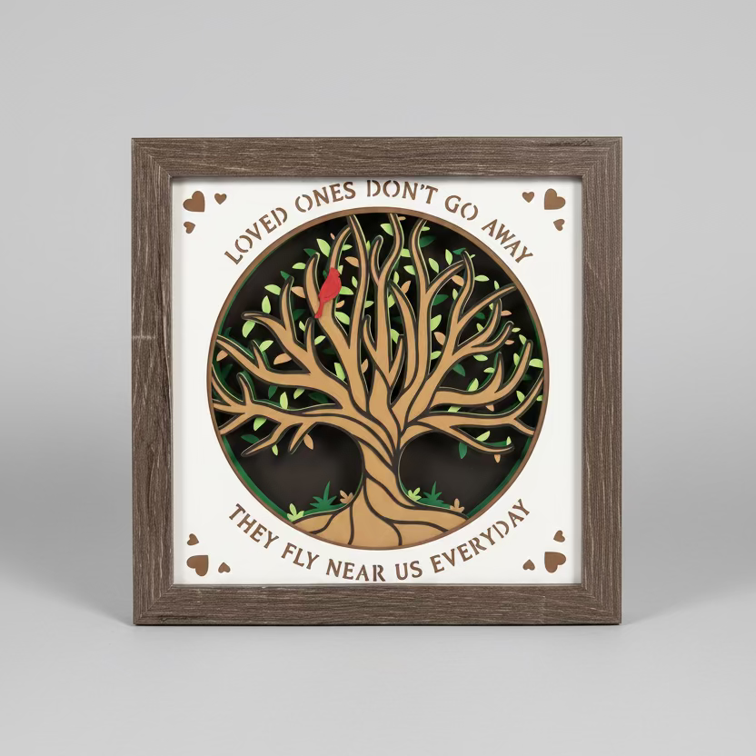 Loved Ones with Cardinal Lighted Shadowbox