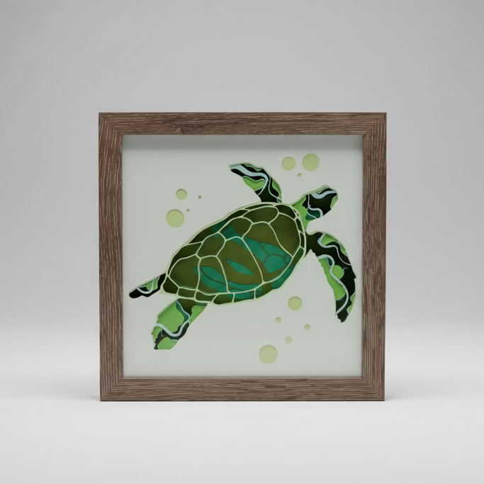 Sea Turtle Lighted Shadowbox