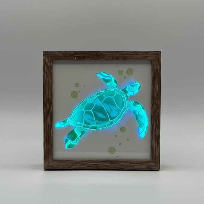 Sea Turtle Lighted Shadowbox